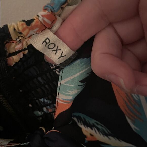 Roxy Black and Coral Floral Mini Dress - Picture 3 of 5